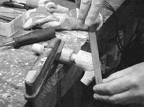 Step 5: Files are used to finally shape the bowl and shank.