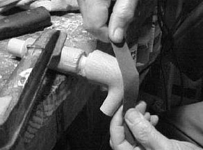 Step 6: Lots of fine sanding and sweat goes into each pipe.